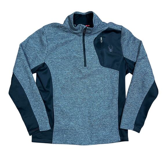 SPYDER Raider  1/4 Zip Gray Mock Neck Fleece Lining Pullover Size Large - Picture 1 of 9